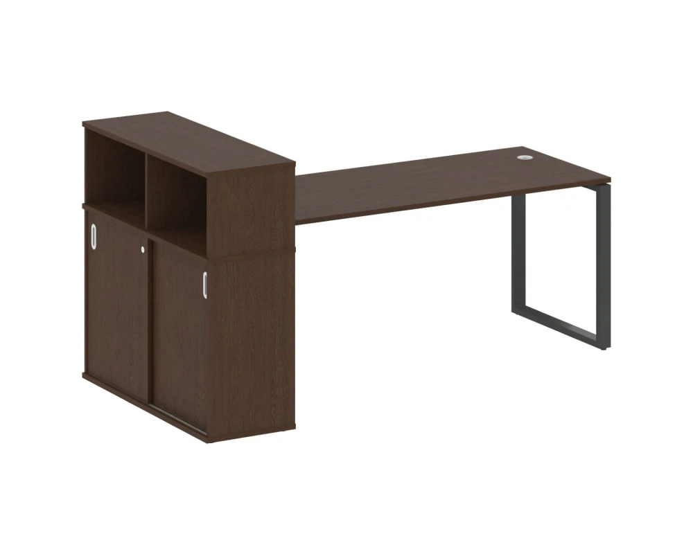 Стол письменный на О-образном м/к с опорным шкафом-купе 221x112x109,8 Метал Систем / Metal System