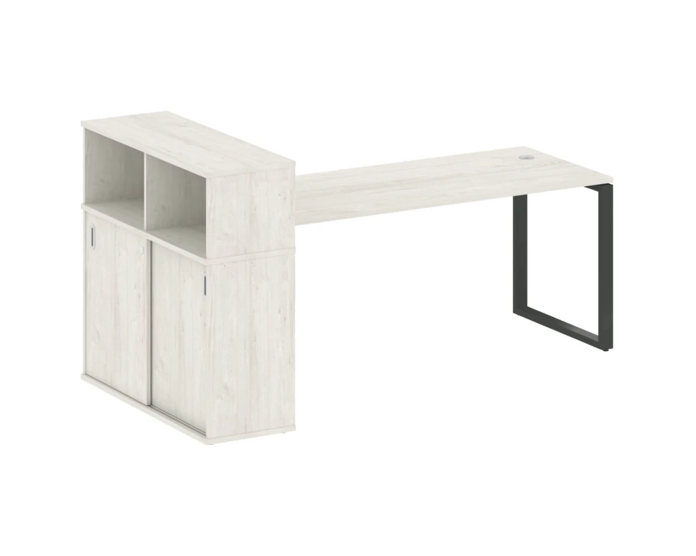 Стол письменный на О-образном м/к с опорным шкафом-купе 221x112x109,8 Метал Систем / Metal System