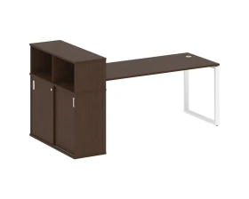 Стол письменный на О-образном м/к с опорным шкафом-купе 221x112x109,8 Метал Систем / Metal System images