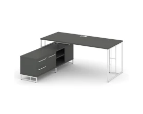 Стол руководителя с опорной тумбой левый 1580x1600x750 Рифт Директ / Rift Direct images