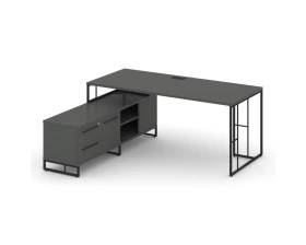 Стол руководителя с опорной тумбой левый 1580x1600x750 Рифт Директ / Rift Direct images