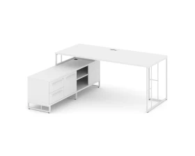 Стол руководителя с опорной тумбой левый 1580x1600x750 Рифт Директ / Rift Direct images