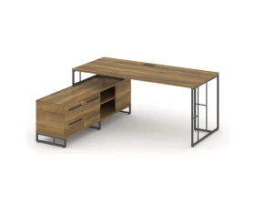 Стол руководителя с опорной тумбой левый 1780x1600x750 Рифт Директ / Rift Direct images