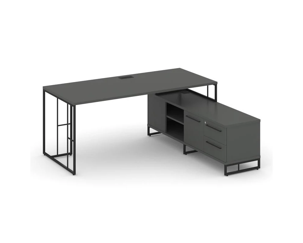 Стол руководителя с опорной тумбой правый 1780x1600x750 Рифт Директ / Rift Direct