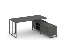 Стол руководителя с опорной тумбой правый 1780x1600x750 Рифт Директ / Rift Direct images