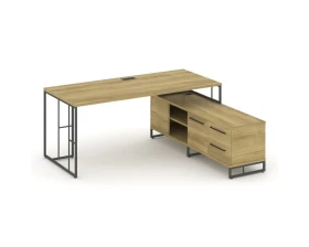 Стол руководителя с опорной тумбой правый 1780x1600x750 Рифт Директ / Rift Direct images