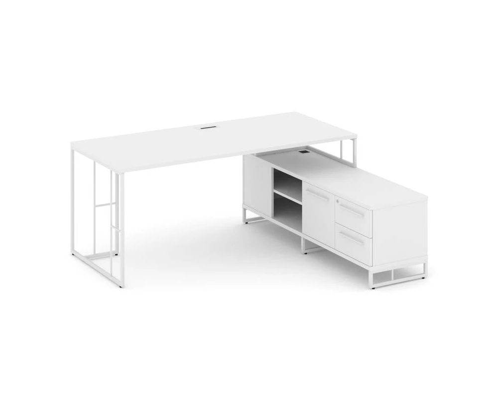 Стол руководителя с опорной тумбой правый 1780x1600x750 Рифт Директ / Rift Direct