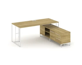 Стол руководителя с опорной тумбой правый 1780x1600x750 Рифт Директ / Rift Direct images