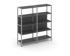 Двухсекционный стеллаж четырехярусный 1590х400х1613 Шелф Систем / Shelf System images