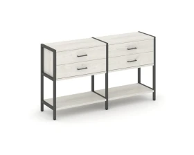 Двухсекционный стеллаж двухярусный с ящиками 1590х400х879 Шелф Систем / Shelf System images