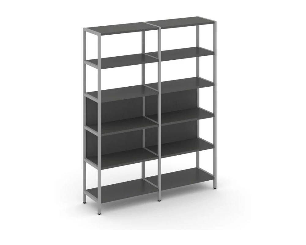 Двухсекционный стеллаж пятиярусный 1590х400х1980 Шелф Систем / Shelf System