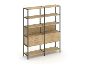 Двухсекционный стеллаж пятиярусный с ящиками 1590х400х1980 Шелф Систем / Shelf System images