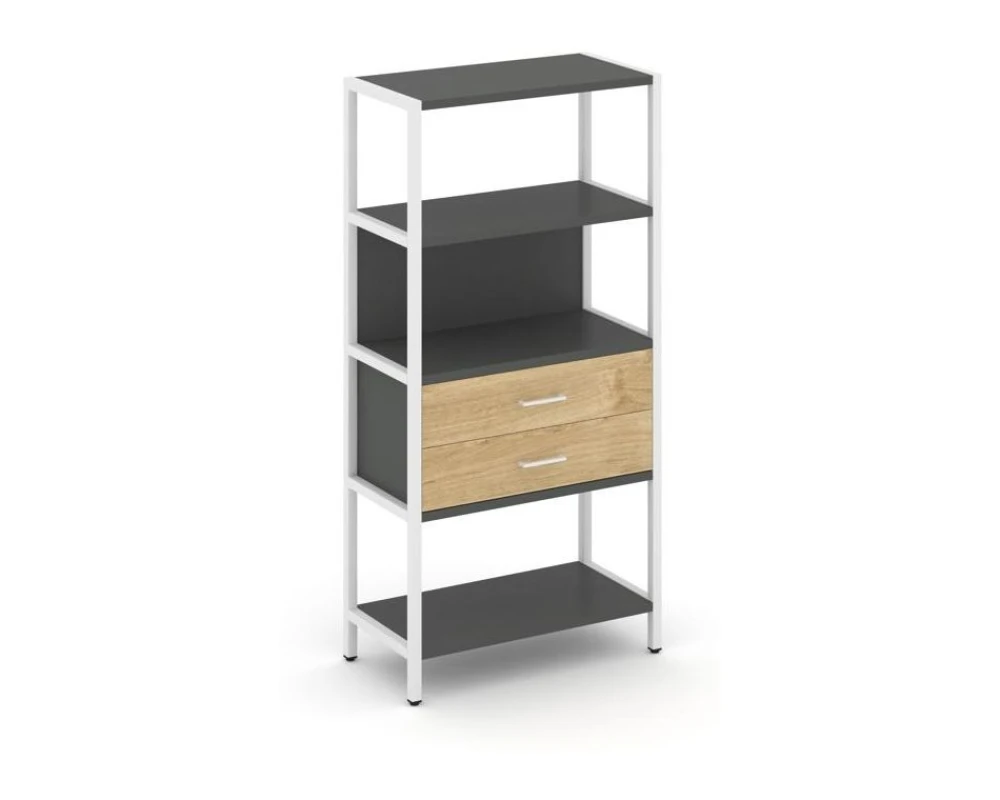 Односекционный стеллаж четырехярусный с ящиками 810х400х1613 Шелф Систем / Shelf System
