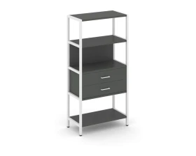 Односекционный стеллаж четырехярусный с ящиками 810х400х1613 Шелф Систем / Shelf System images