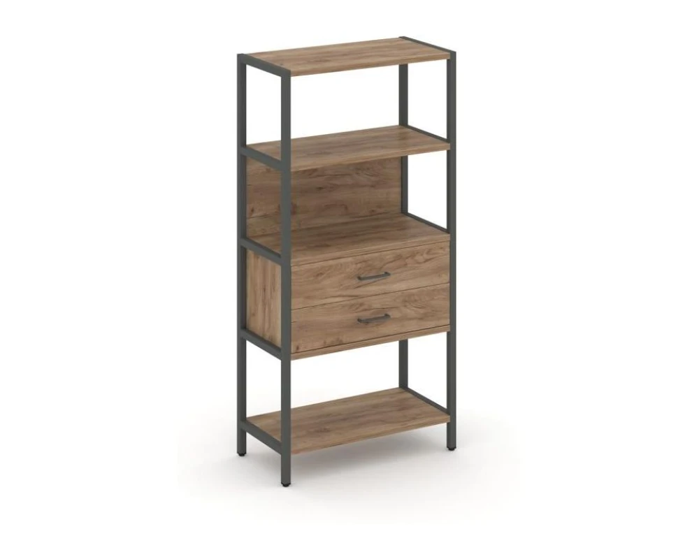 Односекционный стеллаж четырехярусный с ящиками 810х400х1613 Шелф Систем / Shelf System