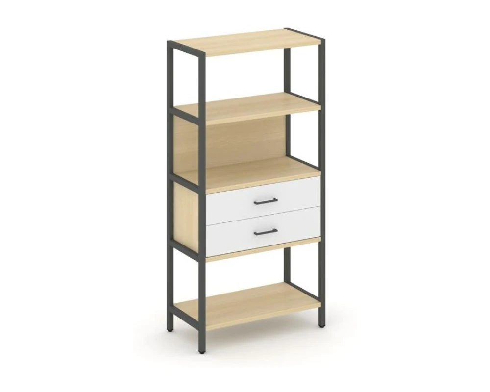 Односекционный стеллаж четырехярусный с ящиками 810х400х1613 Шелф Систем / Shelf System