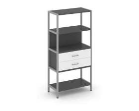 Односекционный стеллаж четырехярусный с ящиками 810х400х1613 Шелф Систем / Shelf System images
