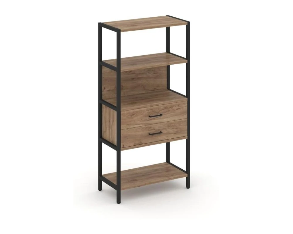 Односекционный стеллаж четырехярусный с ящиками 810х400х1613 Шелф Систем / Shelf System