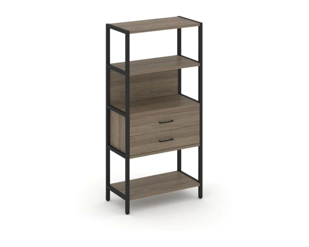 Односекционный стеллаж четырехярусный с ящиками 810х400х1613 Шелф Систем / Shelf System