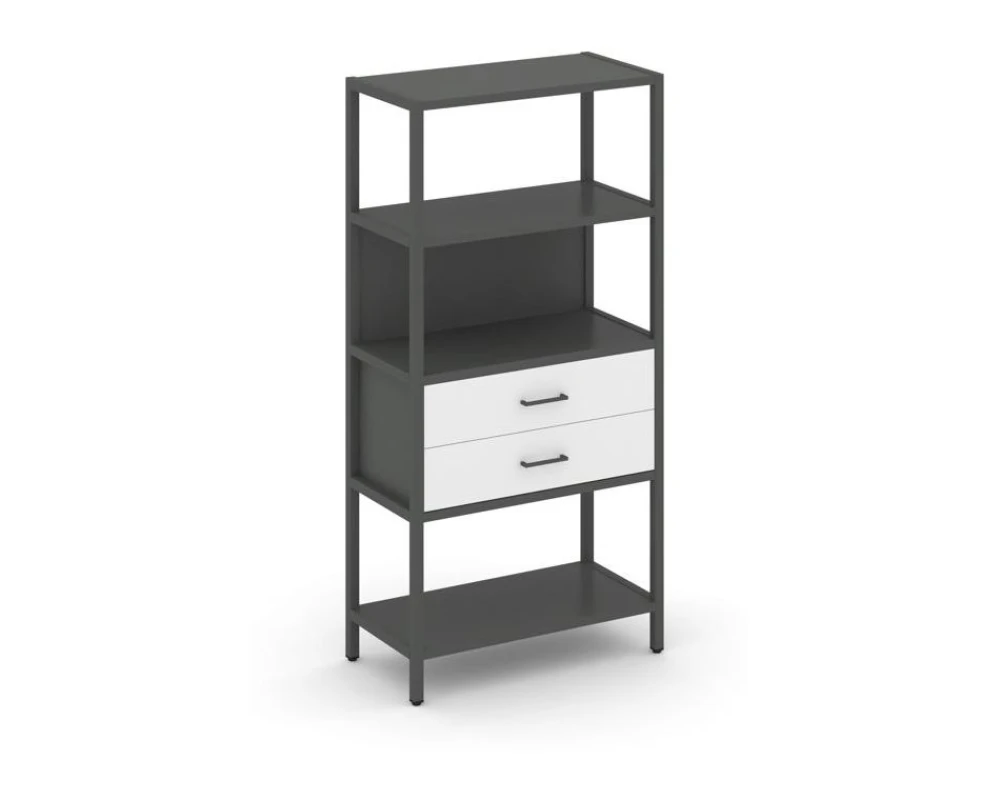 Односекционный стеллаж четырехярусный с ящиками 810х400х1613 Шелф Систем / Shelf System