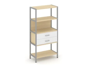 Односекционный стеллаж четырехярусный с ящиками 810х400х1613 Шелф Систем / Shelf System images