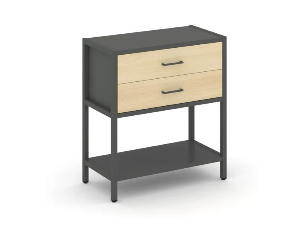 Односекционный стеллаж двухярусный с ящиками 810х400х879 Шелф Систем / Shelf System