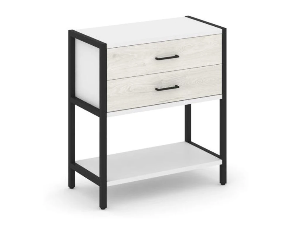 Односекционный стеллаж двухярусный с ящиками 810х400х879 Шелф Систем / Shelf System