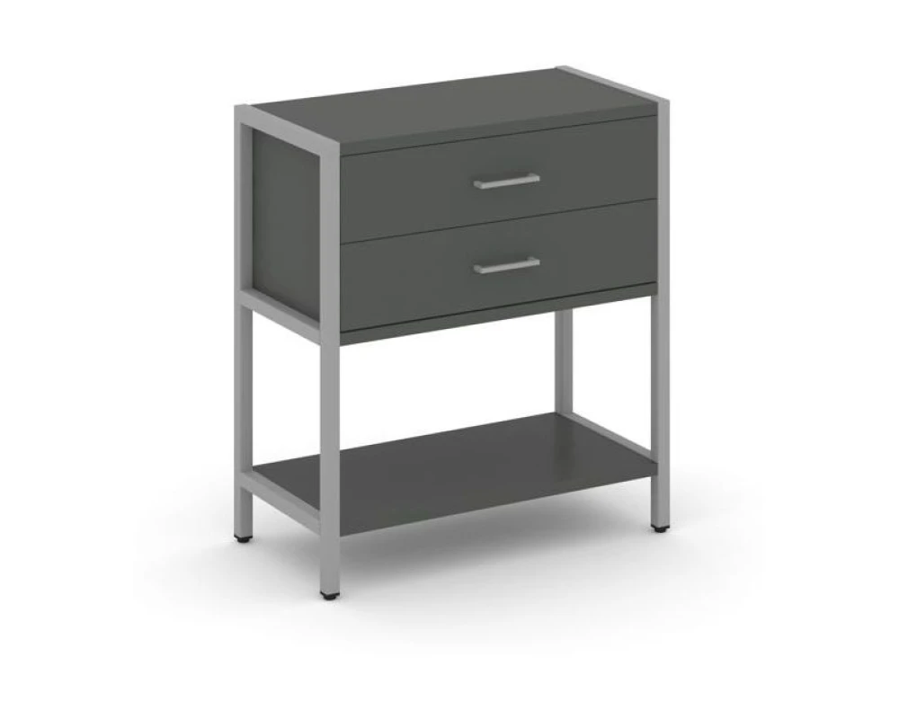 Односекционный стеллаж двухярусный с ящиками 810х400х879 Шелф Систем / Shelf System