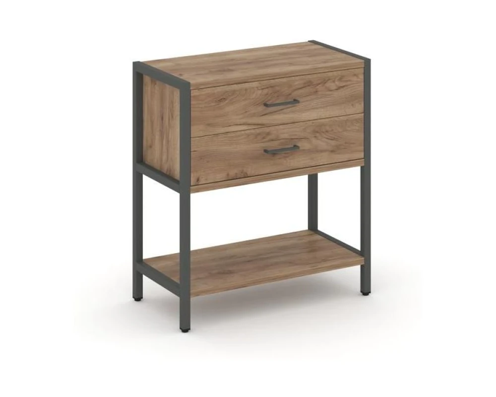 Односекционный стеллаж двухярусный с ящиками 810х400х879 Шелф Систем / Shelf System