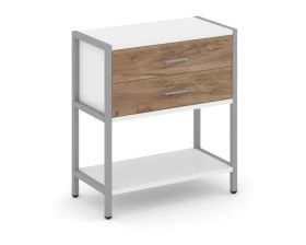 Односекционный стеллаж двухярусный с ящиками 810х400х879 Шелф Систем / Shelf System images