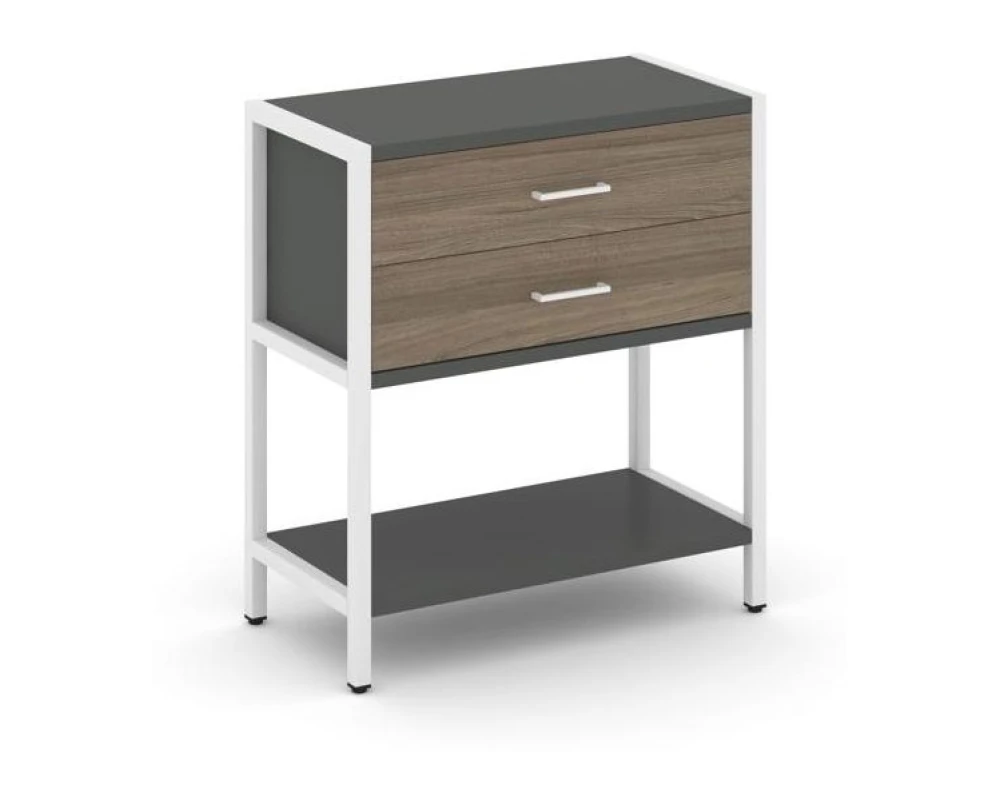 Односекционный стеллаж двухярусный с ящиками 810х400х879 Шелф Систем / Shelf System