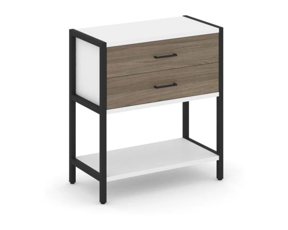 Односекционный стеллаж двухярусный с ящиками 810х400х879 Шелф Систем / Shelf System