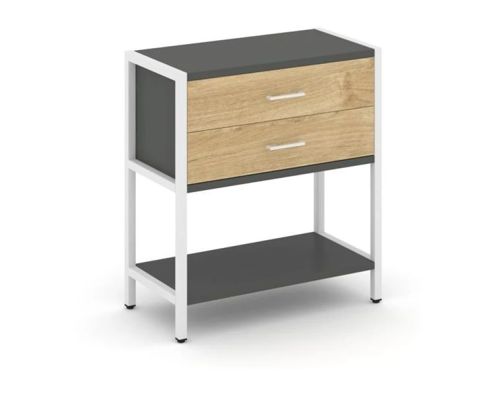 Односекционный стеллаж двухярусный с ящиками 810х400х879 Шелф Систем / Shelf System