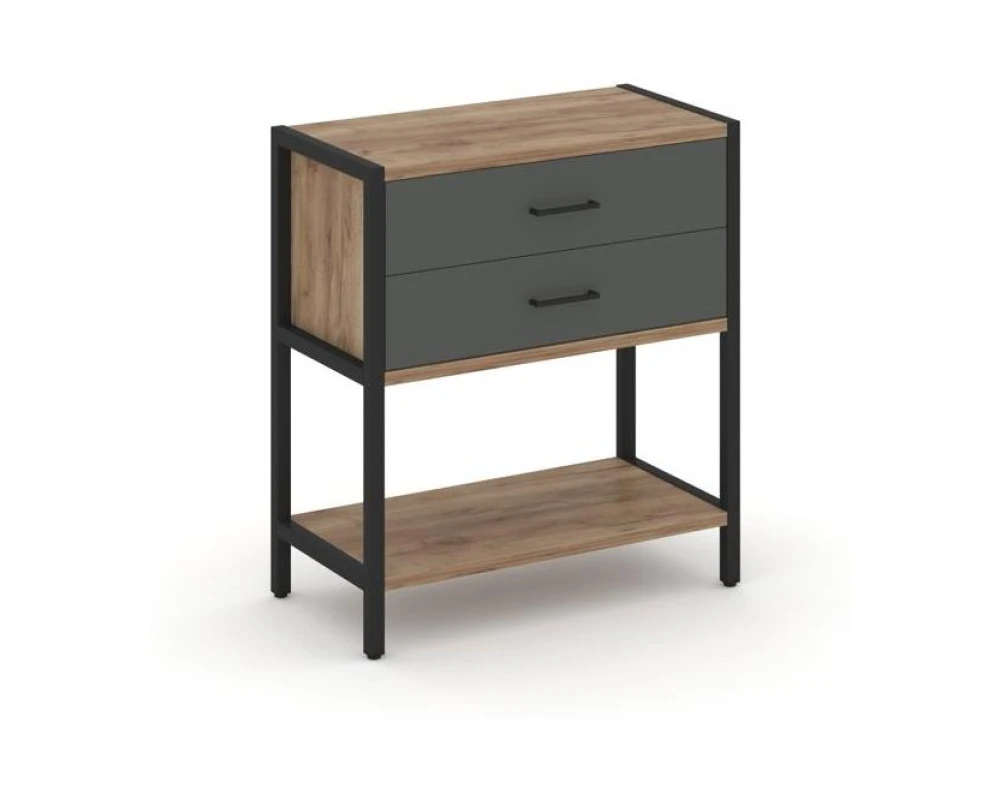 Односекционный стеллаж двухярусный с ящиками 810х400х879 Шелф Систем / Shelf System