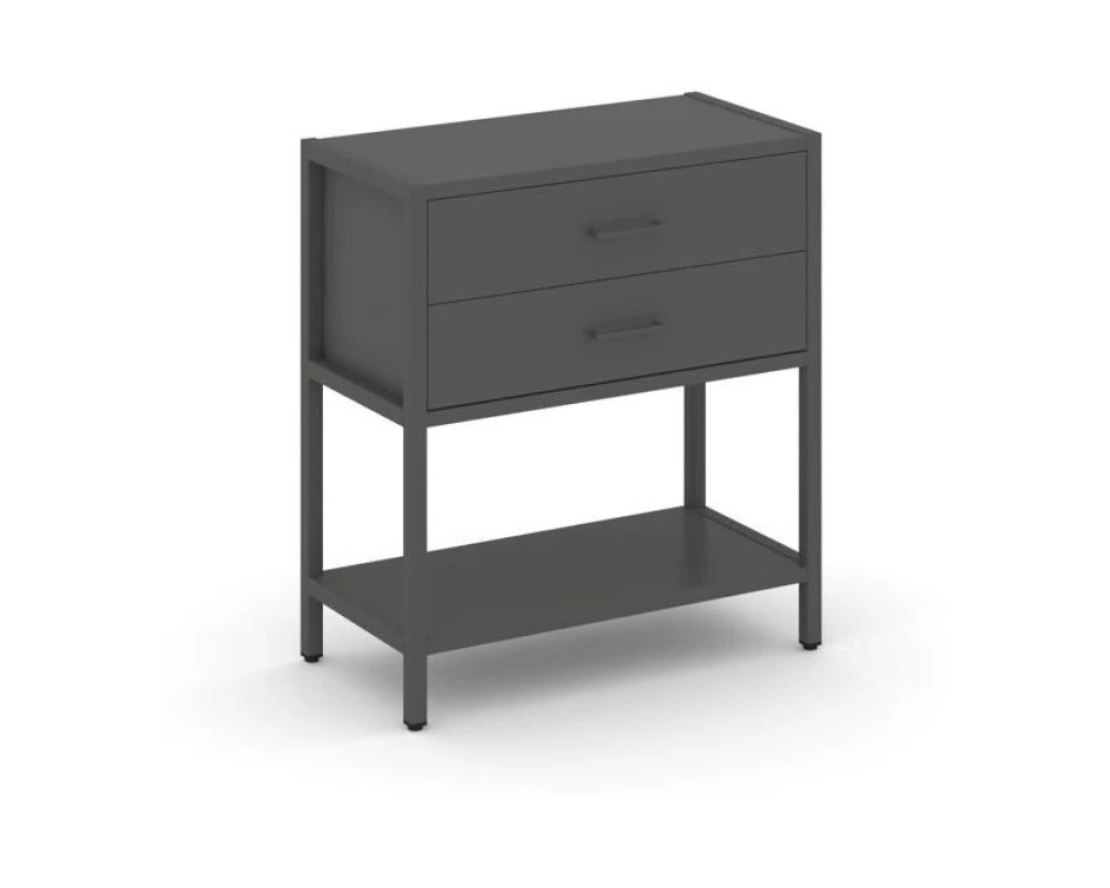 Односекционный стеллаж двухярусный с ящиками 810х400х879 Шелф Систем / Shelf System