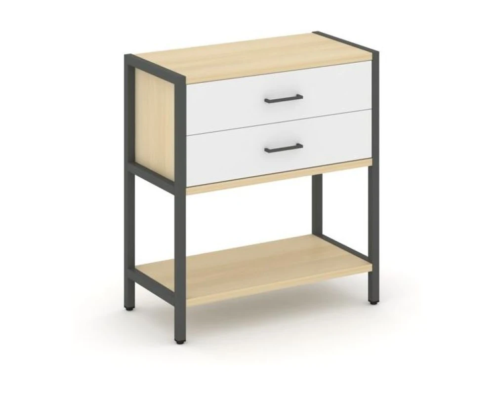 Односекционный стеллаж двухярусный с ящиками 810х400х879 Шелф Систем / Shelf System