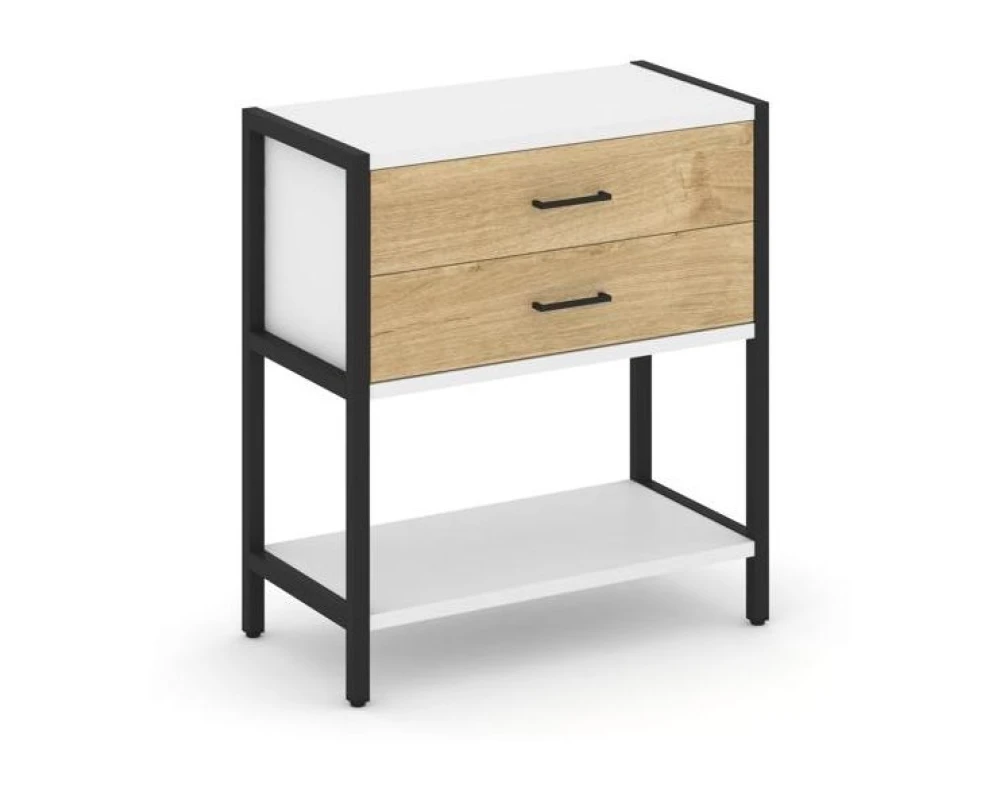 Односекционный стеллаж двухярусный с ящиками 810х400х879 Шелф Систем / Shelf System