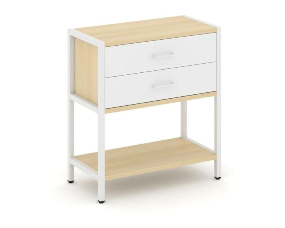 Односекционный стеллаж двухярусный с ящиками 810х400х879 Шелф Систем / Shelf System