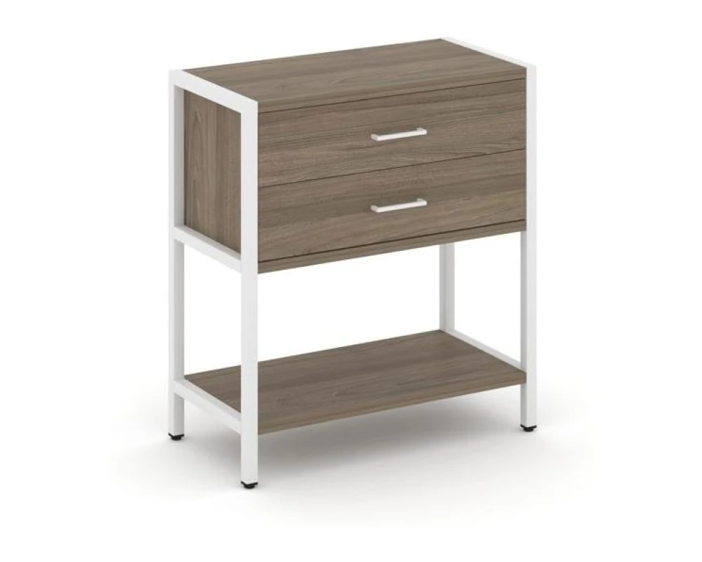 Односекционный стеллаж двухярусный с ящиками 810х400х879 Шелф Систем / Shelf System