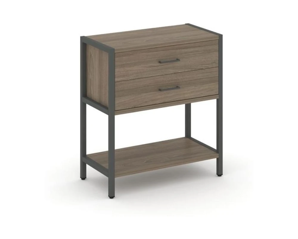 Односекционный стеллаж двухярусный с ящиками 810х400х879 Шелф Систем / Shelf System