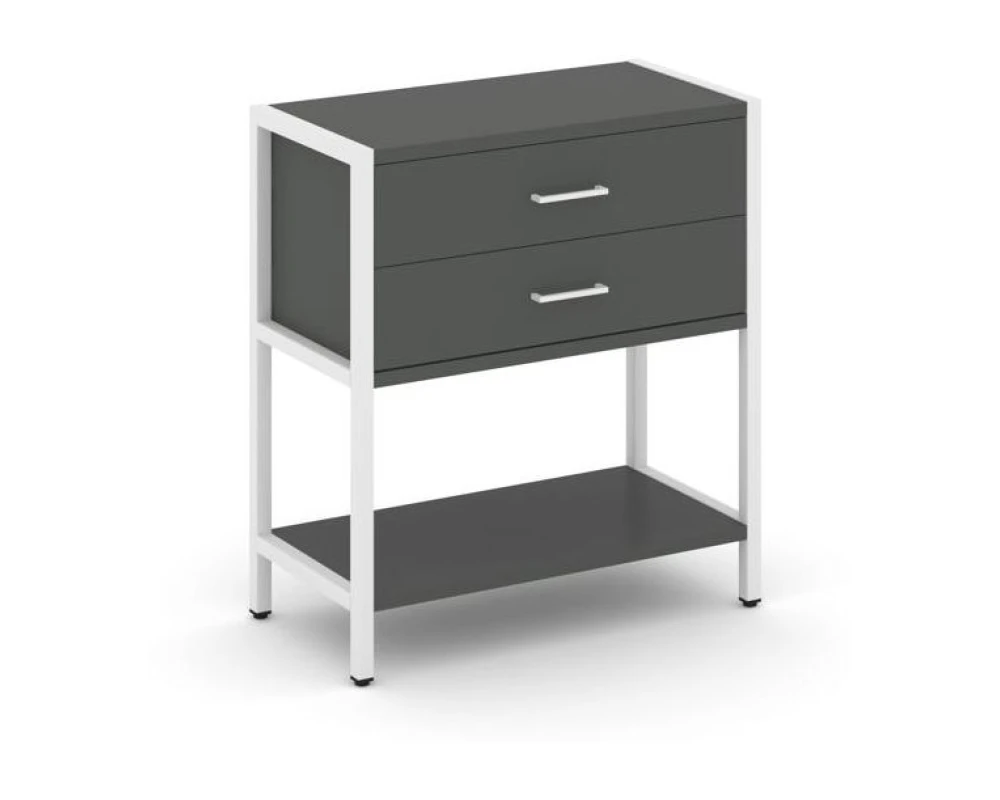 Односекционный стеллаж двухярусный с ящиками 810х400х879 Шелф Систем / Shelf System