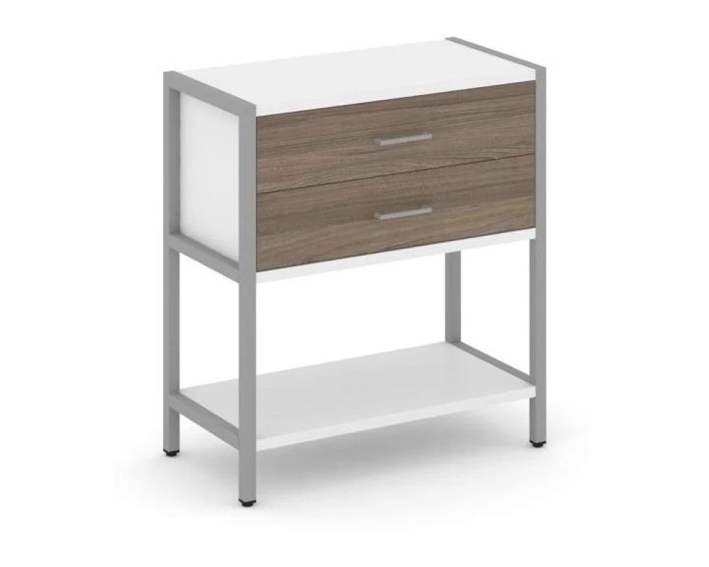 Односекционный стеллаж двухярусный с ящиками 810х400х879 Шелф Систем / Shelf System