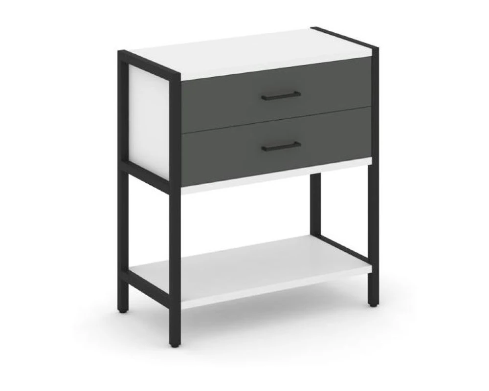 Односекционный стеллаж двухярусный с ящиками 810х400х879 Шелф Систем / Shelf System