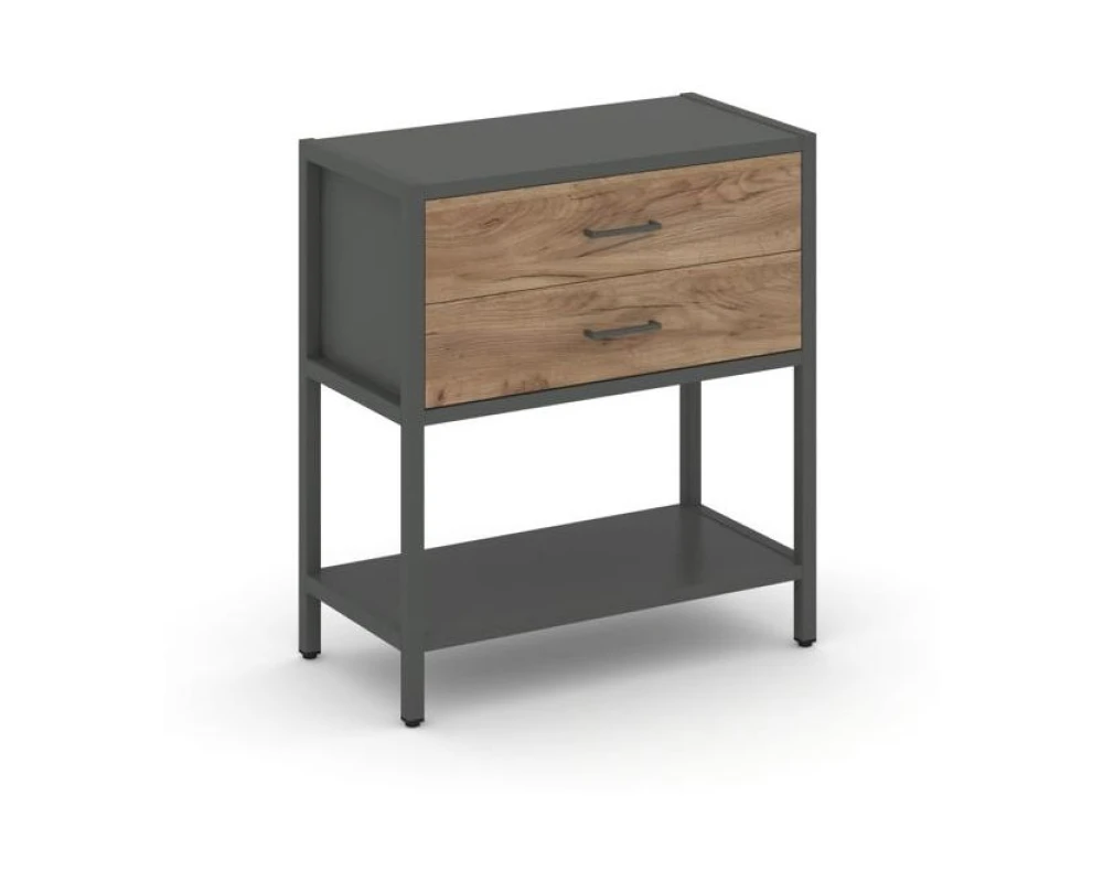 Односекционный стеллаж двухярусный с ящиками 810х400х879 Шелф Систем / Shelf System