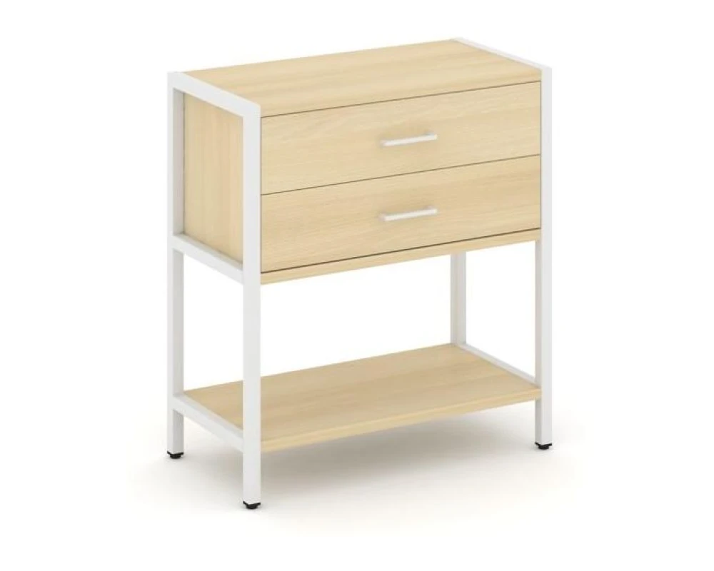 Односекционный стеллаж двухярусный с ящиками 810х400х879 Шелф Систем / Shelf System