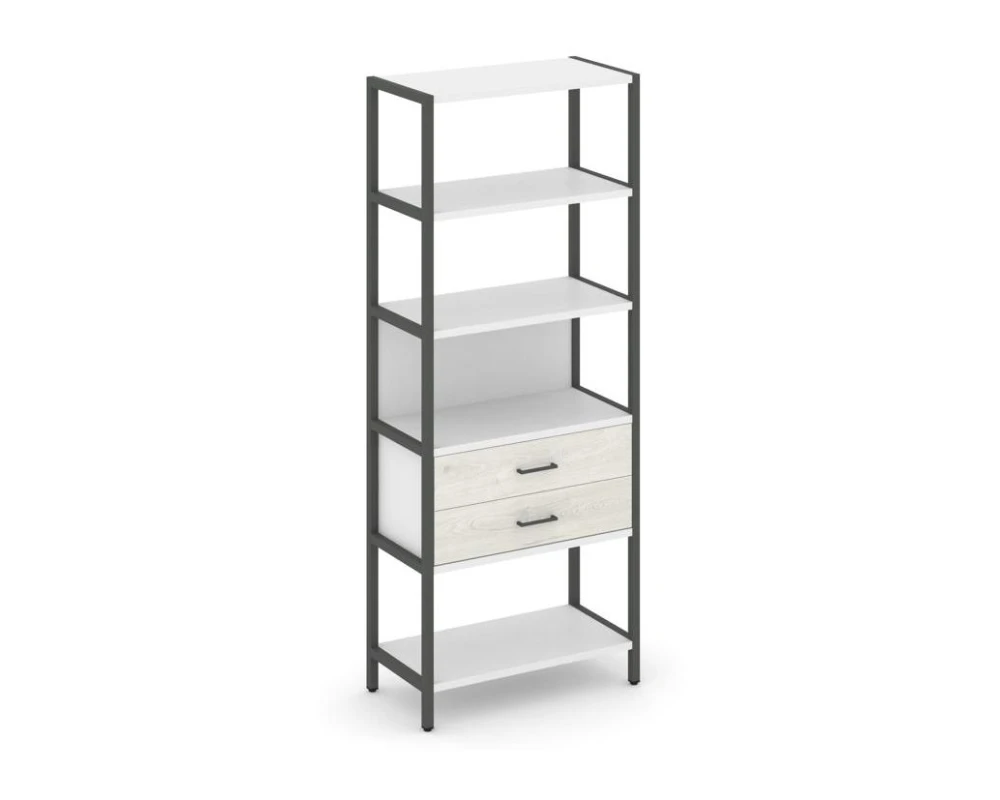 Односекционный стеллаж пятиярусный с ящиками 810х400х1980 Шелф Систем / Shelf System