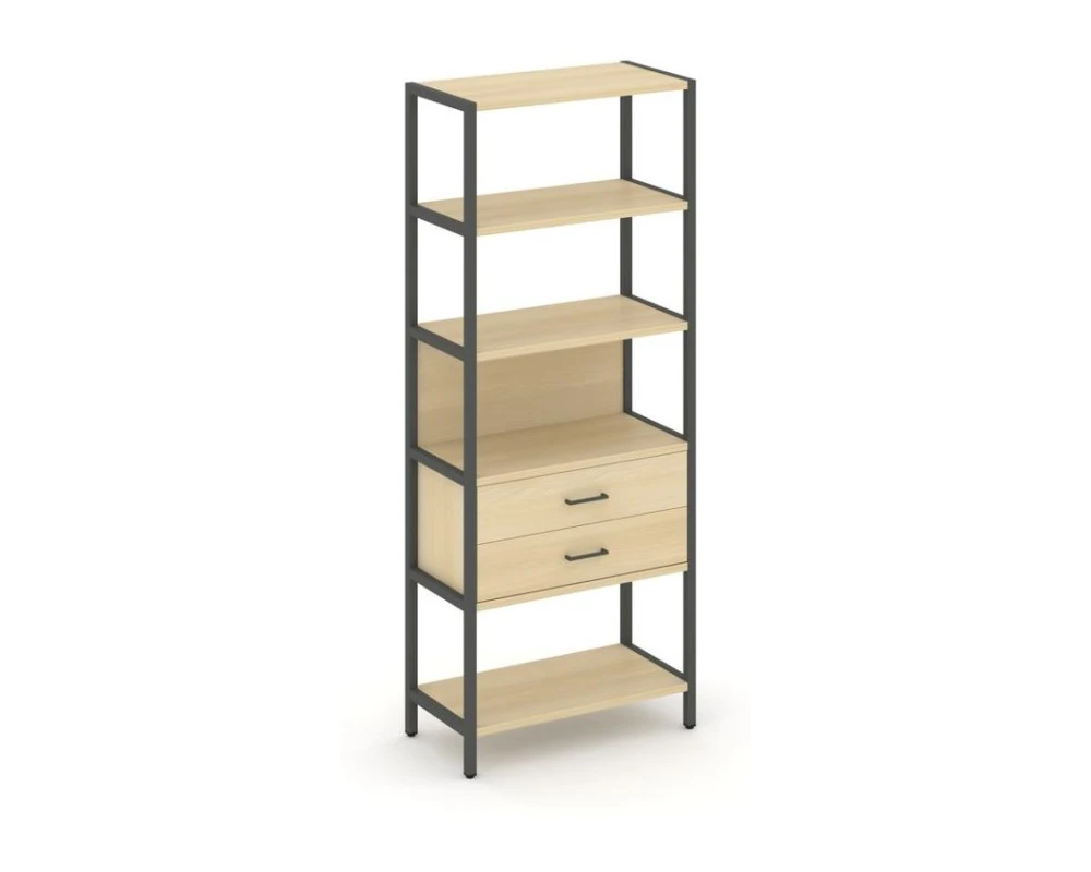 Односекционный стеллаж пятиярусный с ящиками 810х400х1980 Шелф Систем / Shelf System