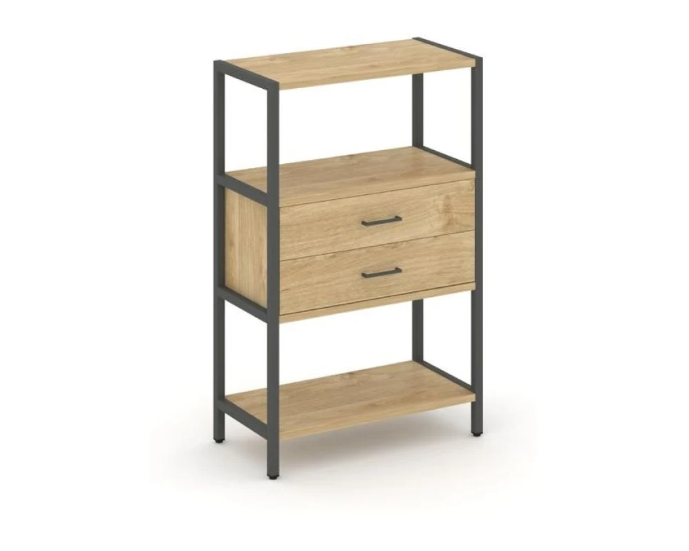 Односекционный стеллаж трехярусный с ящиками 810х400х1246 Шелф Систем / Shelf System