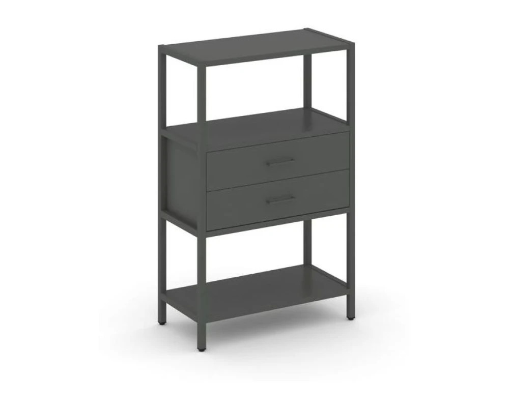 Односекционный стеллаж трехярусный с ящиками 810х400х1246 Шелф Систем / Shelf System