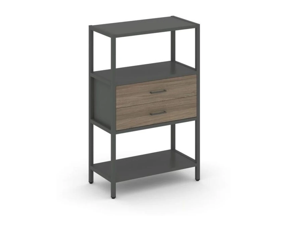 Односекционный стеллаж трехярусный с ящиками 810х400х1246 Шелф Систем / Shelf System